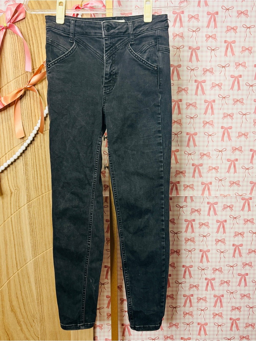 We the Free Black Western Riley Skinny Jeans Free People Anthropologie 27 Rodeo